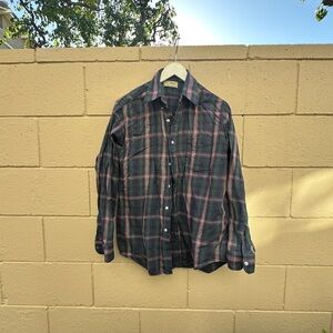 Pendleton Navy and Pink Plaid Button Down Shirt